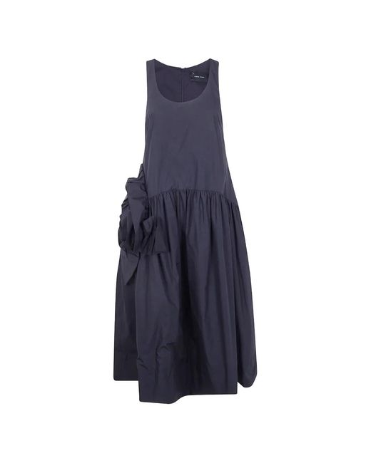 Simone Rocha Blue "Pressed Rosette" Tapered Back Flounce Dress