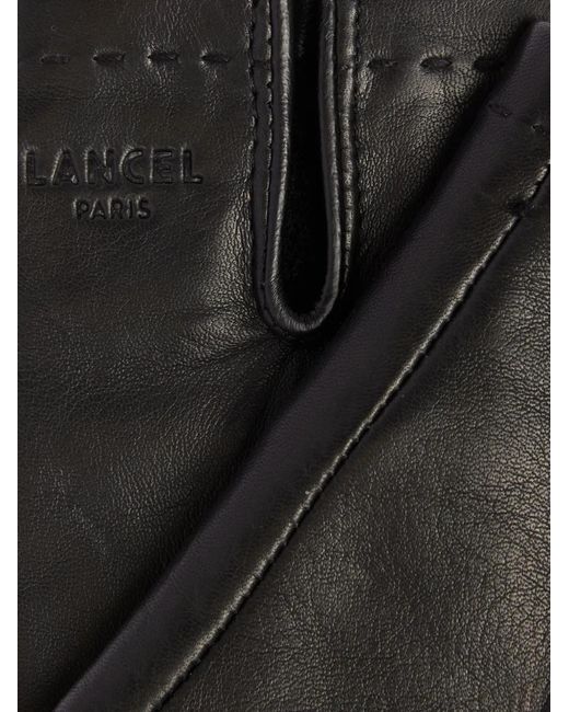 Lancel Black Sellier Logo-Stamp Leather Gloves for men