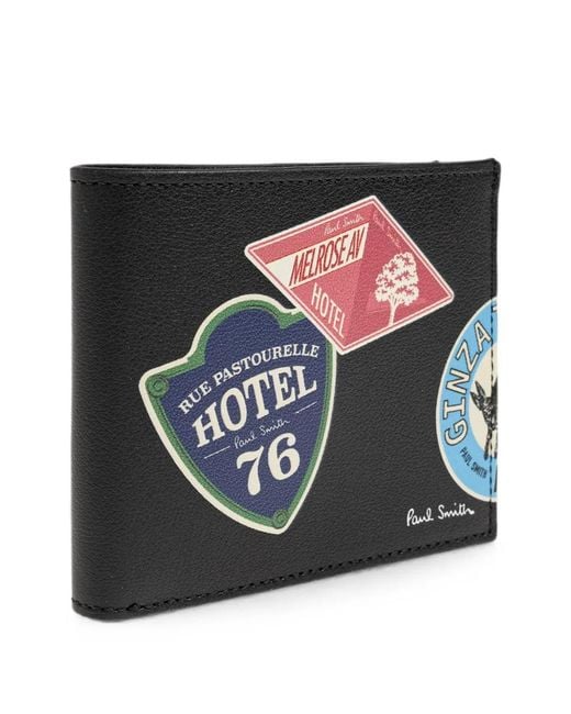 Paul Smith Black Graphic-Print Leather Wallet for men