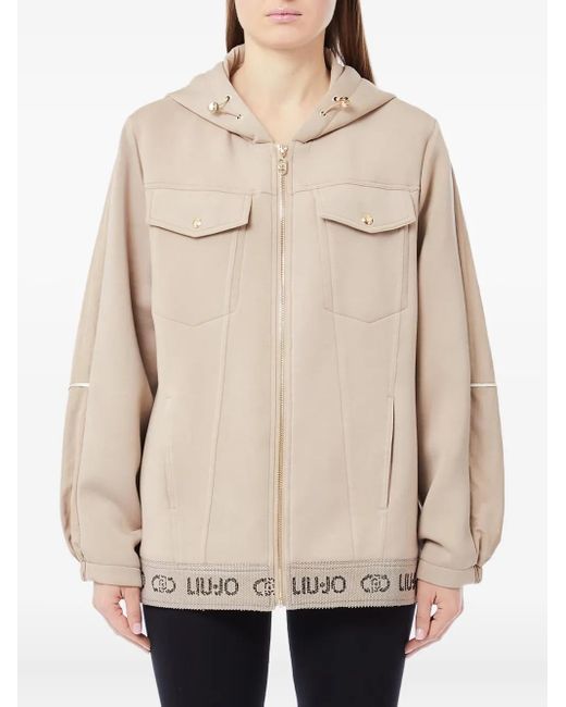 Liu Jo Natural Kapuzenjacke Mit Aufgesetzter Tasche