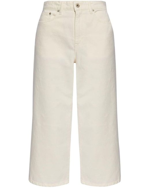 KENZO White Sumire High-rise Cropped Jeans