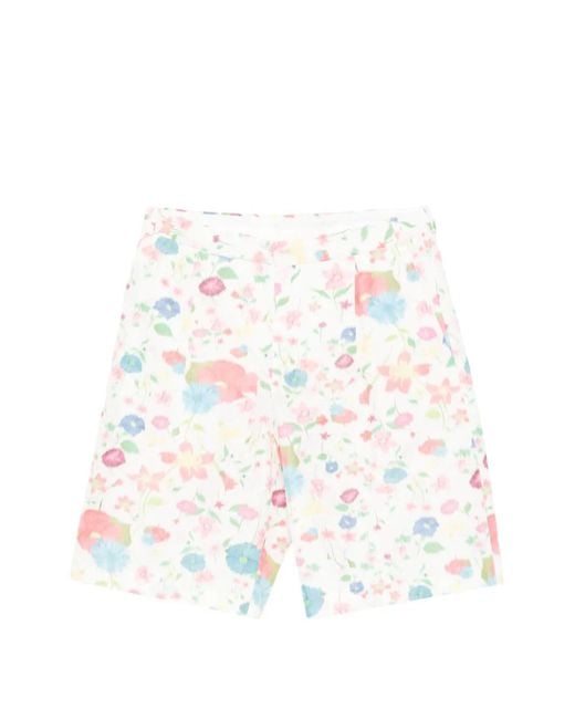 Walter Van Beirendonck White Floral-Print Shorts for men