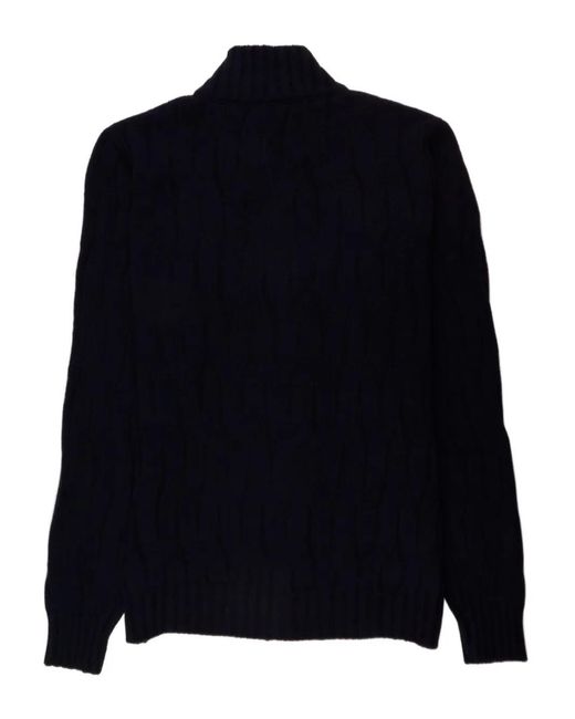 Svevo Blue Cable Knit Zip Jacket for men