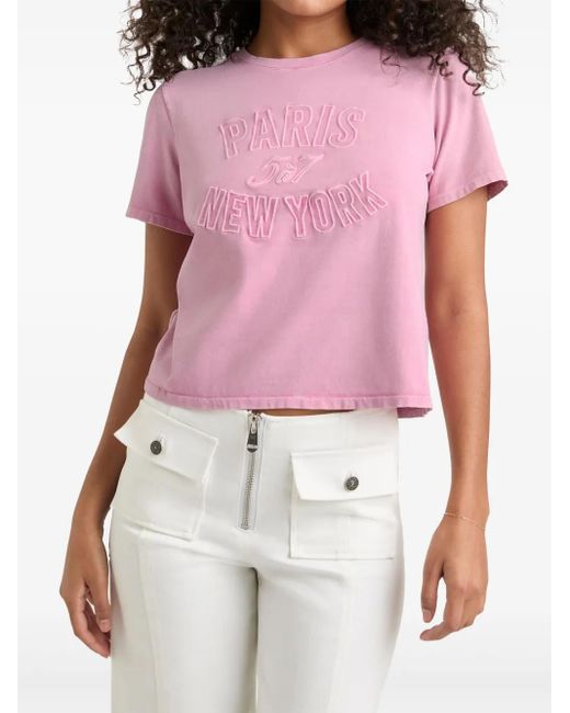 Cinq À Sept Pink Shrunken T-Shirt