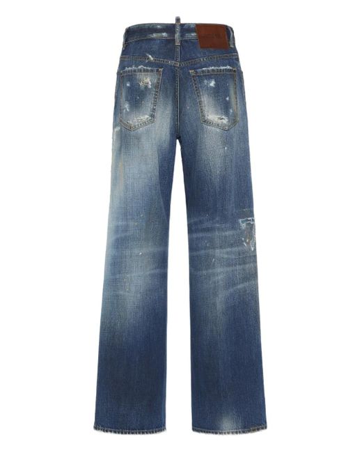 DSquared² Blue Distressed-Effect Jeans