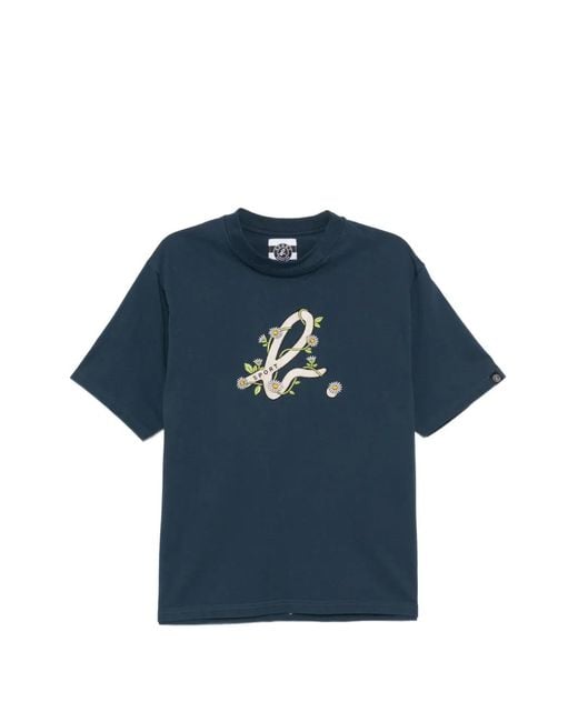 SPORT b. by agnès b. Blue Climbing Flower T-Shirt for men