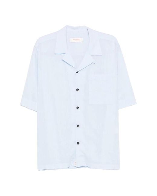Officina 36 Blue Short-Sleeve Buttoned Shirt for men