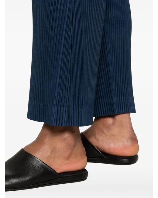 Homme Plissé Issey Miyake Blue Pleated Trousers for men