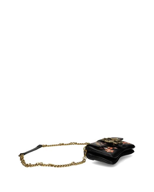 Just Cavalli Black Sac À Fleurs À Détail De Serpent