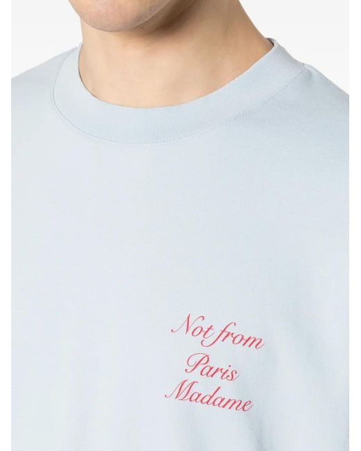 Drole de Monsieur White Calligraphy Slogan T-Shirt for men