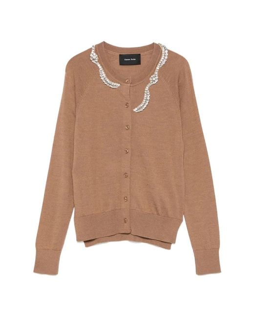 Simone Rocha Natural Embellished Cardigan