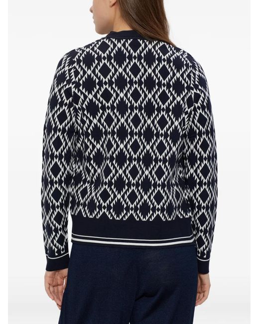 Bogner Black Amber Diamond-Pattern Cardigan