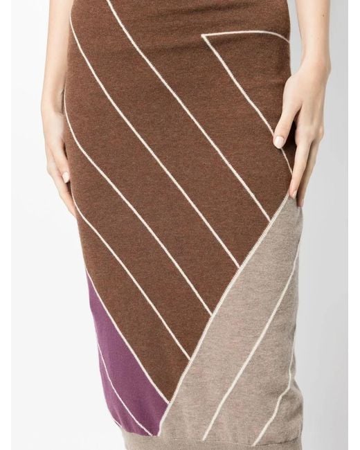 Stella McCartney Purple Knitted Geometric-Pattern Skirt