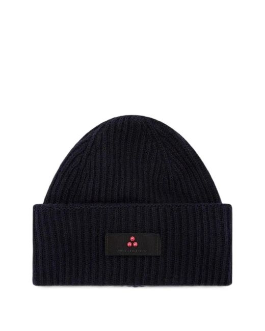 Peuterey Blue Ribbed-Knit Logo-Patch Set