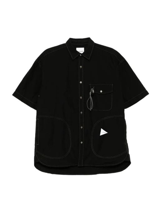 メンズ And Wander Cordura シャツ Black