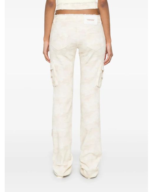 Off-White c/o Virgil Abloh White Belted Camouflage-Pattern Trousers