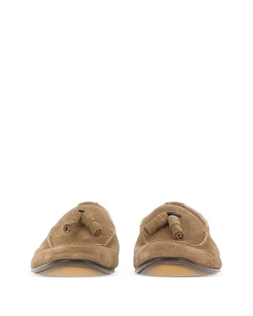 Doucal's Natural Tassel-Detail Suede Loafers for men