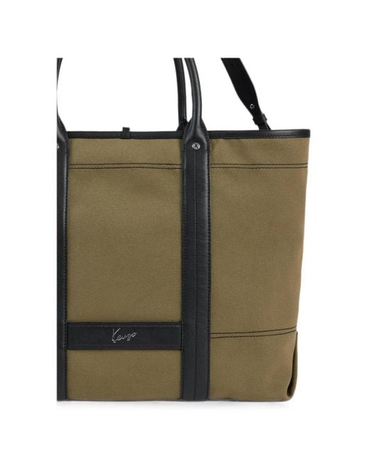 KENZO Green Large Utility Reversible Tote Bag for men