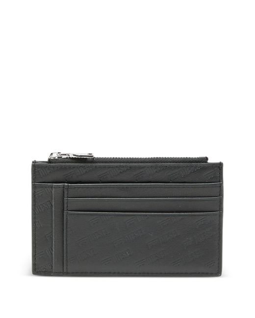 DIESEL Gray Monogram Embossed Card Case for men
