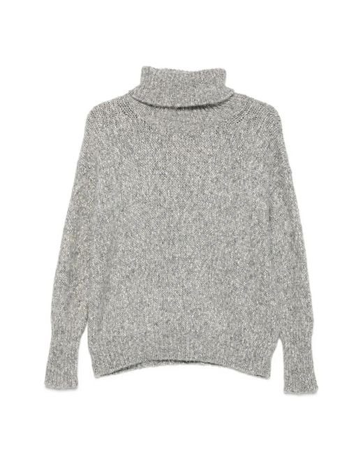 Base London Gray Roll-Neck Knitted Sweater