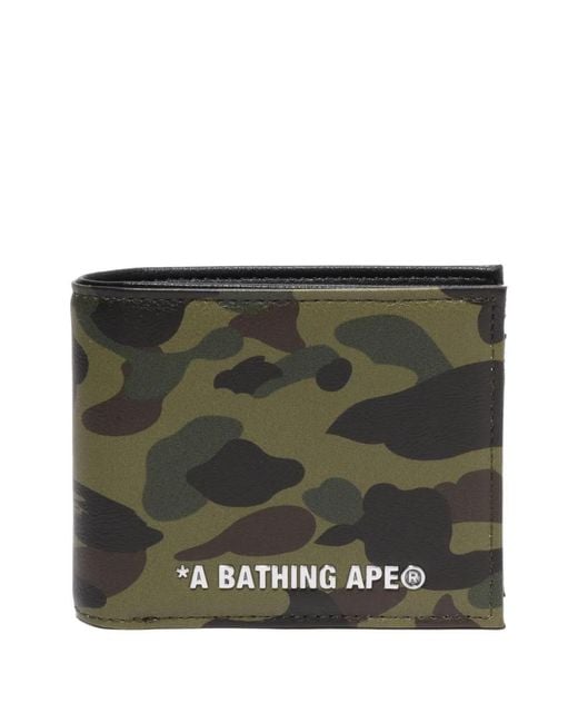 A Bathing Ape Gray Mini 1St Camo Camouflage-Print Wallet for men