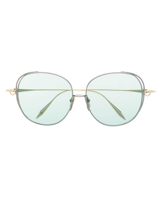 Dita Eyewear Blue Arohz Oversize Round-frame Sunglasses