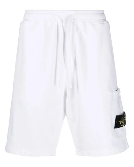 Stone Island White Shorts for men