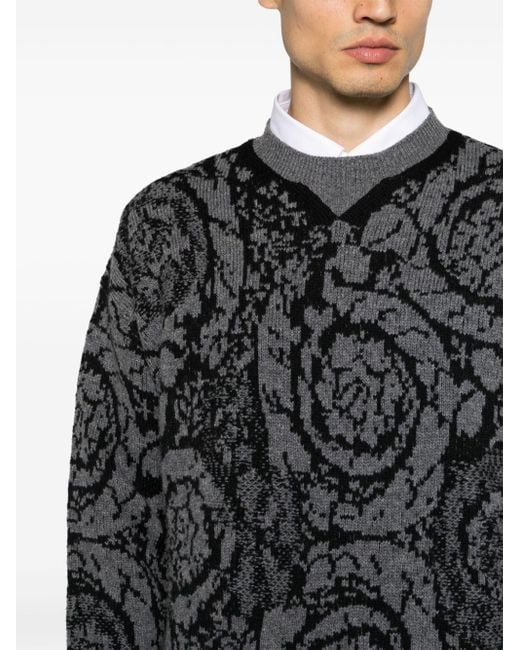 Versace Pullover mit Barocco-Muster in Gray für Herren