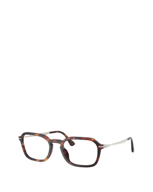Persol White Geometric Frames Glasses