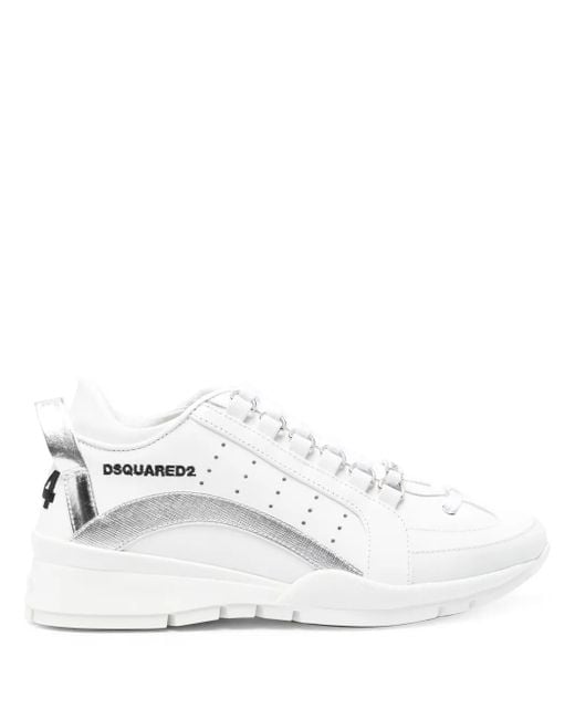 Baskets En Cuir À Logo Brodé DSquared² en coloris White