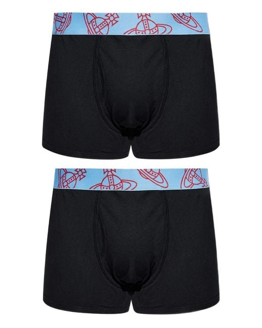 Vivienne Westwood Black Orb-Waistband Briefs Boxers for men