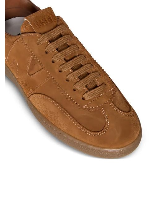 MSGM Brown Sneakers Aus Wildleder