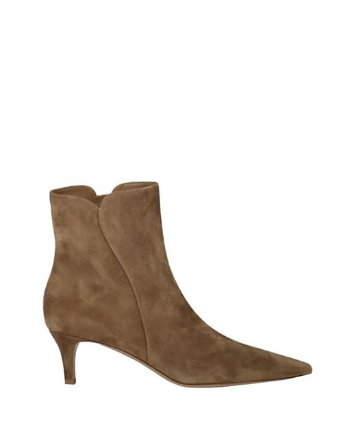 Gianvito Rossi Brown Levy Suede Ankle Boots