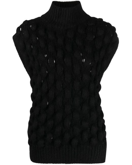 Simone Rocha Black Sleeveless Turtleneck Jumper