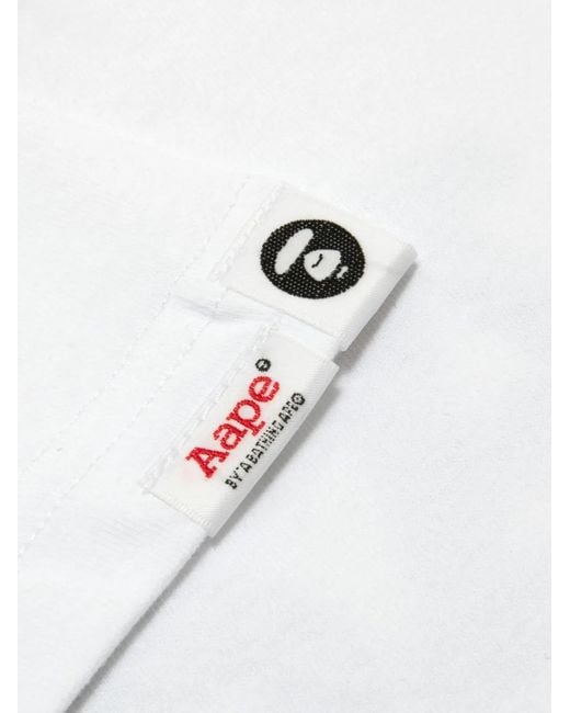 Aape By A Bathing Ape White Camouflage Graphic T-Shirt for men