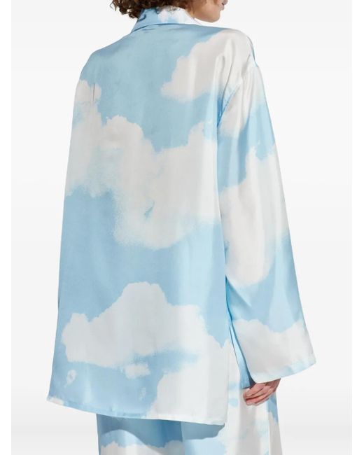 Moschino Blue Cloud-Print Shirt