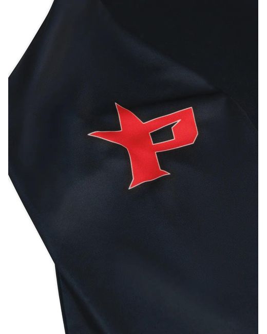PATTA Blue Long Sleeve Logo-Detail T-Shirt for men