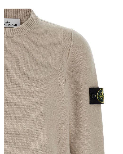 Stone Island Trui Met Ronde Hals En Logopatch in het Gray voor heren