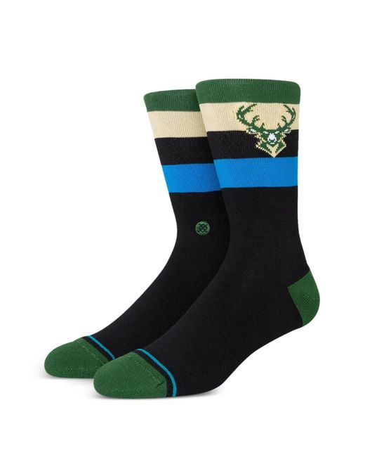 Stance Green X Nba Stripe Crew Socks for men