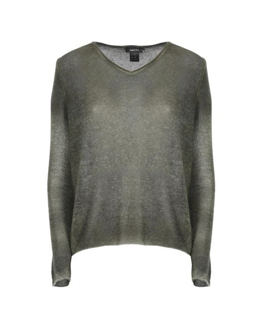 Avant Toi Green V-Neck Cashmere Sweater
