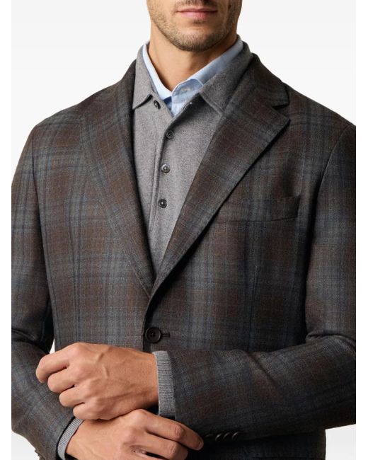 Brooks Brothers Black Checked Virgin-Wool Blazer for men