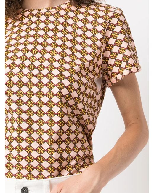 T-Shirt En Coton À Motif Monogrammé Tory Burch en coloris Multicolor