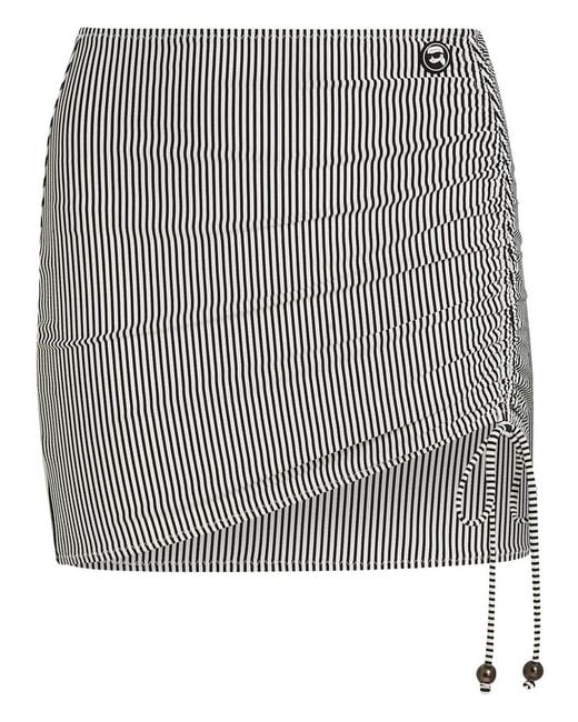 Karl Lagerfeld Gray Ikon Striped Pareo