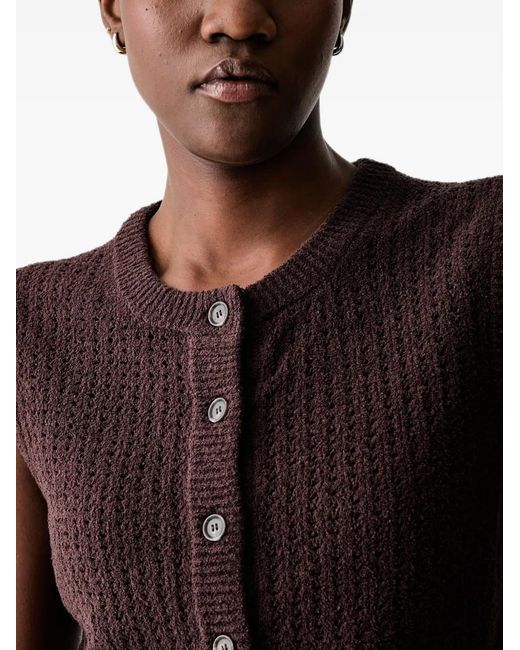 Marc O' Polo Blue Pointelle-Knit Button-Up Cardigan
