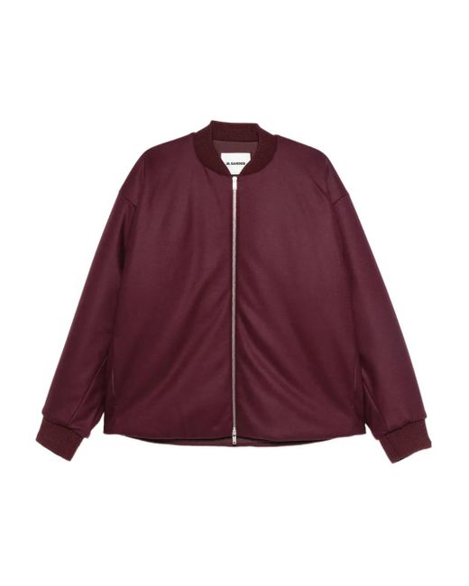 Jil Sander Purple Zip-Up Wool Bomber Jacket for men