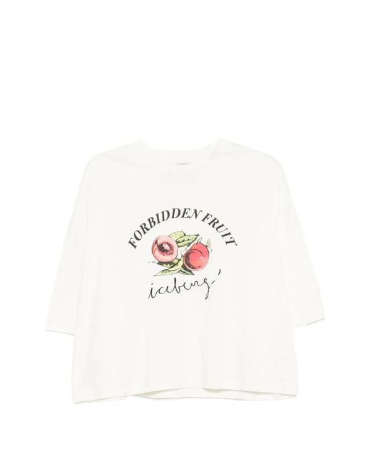 Iceberg White Fruit-Print T-Shirt