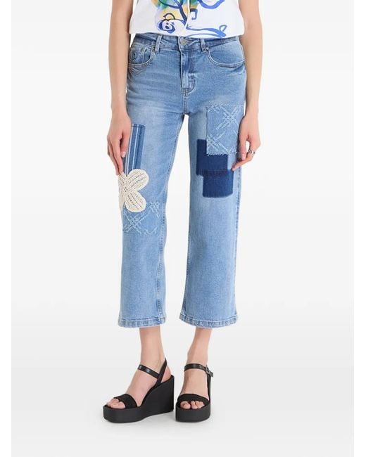 Vaqueros Con Diseño Patchwork Desigual de color Blue