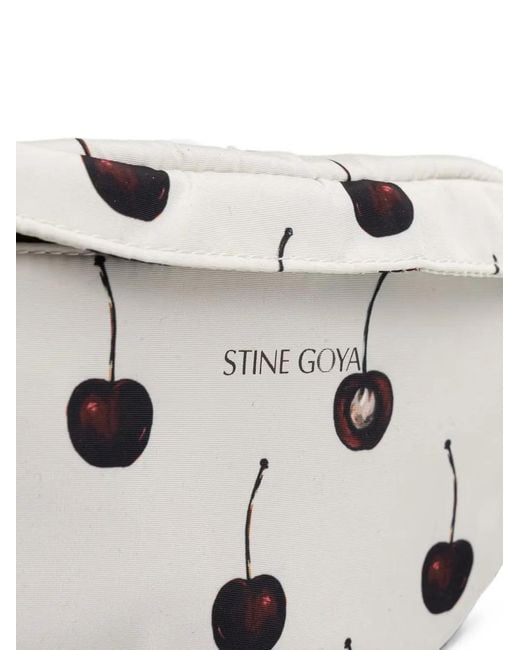Stine Goya White Cherry-Print Belt Bag
