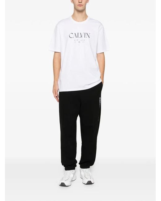 Calvin Klein White T-Shirt With Lettering Logo for men