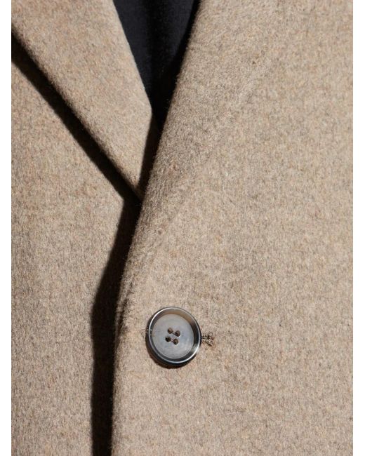 Entire studios Natural Button-Fastening Wool Coat